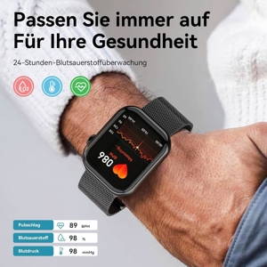 Smartwatch mit Telefonfunktion Fitnessuhr für Android iOS NEU Bild 3