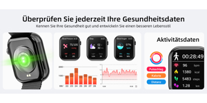 Smartwatch mit Telefonfunktion Fitnessuhr für Android iOS NEU Bild 10