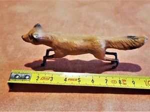 8 alte, handbemalte handverzierte Ton Wald-Tiere bespielt ca.1950 Bild 9