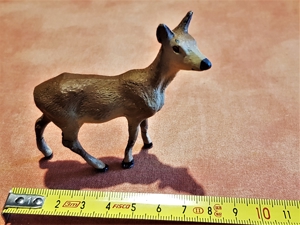 8 alte, handbemalte handverzierte Ton Wald-Tiere bespielt ca.1950 Bild 16