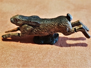 8 alte, handbemalte handverzierte Ton Wald-Tiere bespielt ca.1950 Bild 4