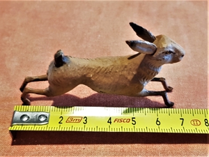 8 alte, handbemalte handverzierte Ton Wald-Tiere bespielt ca.1950 Bild 5