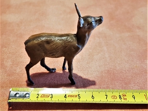 8 alte, handbemalte handverzierte Ton Wald-Tiere bespielt ca.1950 Bild 14