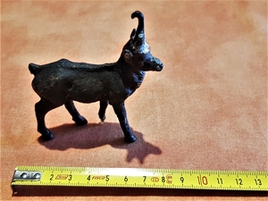 8 alte, handbemalte handverzierte Ton Wald-Tiere bespielt ca.1950 Bild 11