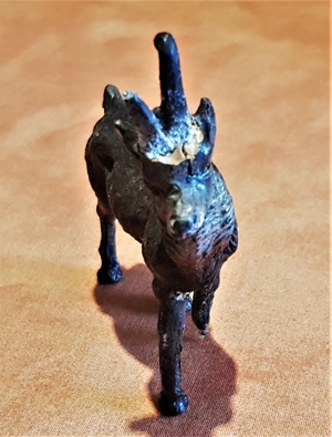 8 alte, handbemalte handverzierte Ton Wald-Tiere bespielt ca.1950 Bild 13