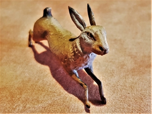 8 alte, handbemalte handverzierte Ton Wald-Tiere bespielt ca.1950 Bild 7