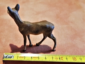 8 alte, handbemalte handverzierte Ton Wald-Tiere bespielt ca.1950 Bild 17