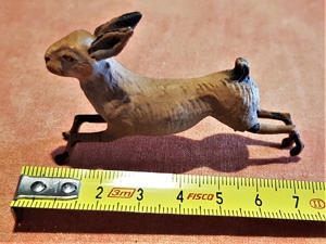 8 alte, handbemalte handverzierte Ton Wald-Tiere bespielt ca.1950 Bild 6