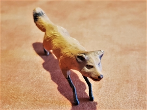 8 alte, handbemalte handverzierte Ton Wald-Tiere bespielt ca.1950 Bild 10