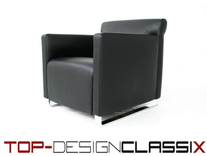 wie neu! COR Quant Leder Sessel Lounge Chair ausziehbar Chrom