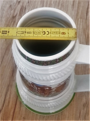 alter Porzellan-Bierkrug mit Jagd-Motiv (Lettin 21) Bild 3