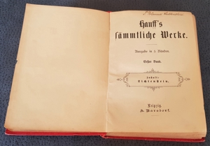 "Hauff`s sämmtliche Werke", Erster Band "Lichtenstein", ca. 1930 Bild 2