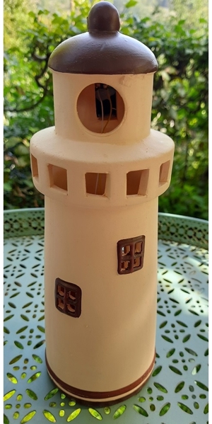 dekorativer Keramik Leuchtturm mit Solar /LED Beleuchtung Bild 6
