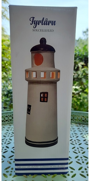 dekorativer Keramik Leuchtturm mit Solar /LED Beleuchtung Bild 7