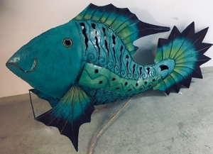 Wunderschöner, großer Fisch aus Metall Bild 3