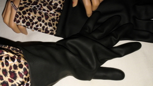 Gummi-Latex Handschuhe mit Designmanschette*NEU* Bild 2