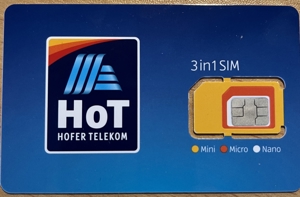 HOT Austria Prepaid SIM Karte von ALDI-Österreich (Netz T-Mobile )