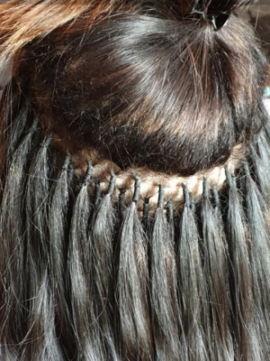 Haarverlängerung Brasilianische Methode/ Nähmethode 