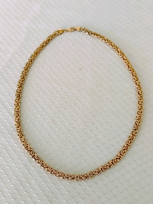 Königskette 925 Silber vergoldet, Länge 52cm, Breite 6mm