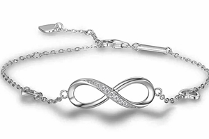 Damen Armband Silber 925 Unendlichkeit Infinity mit Herz Armkette Armreif Kette Bild 1