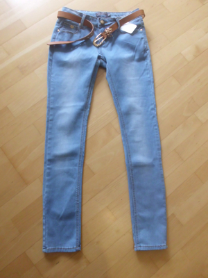 NEU Damen Jeanshose Hose Stretch mit Gürtel Gr. M