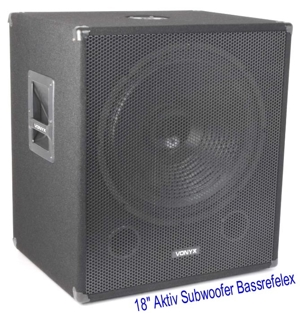 18 Profi PA   DJ - Aktiv Subwoofer, auch als Bassunterstützung zu vorhandenen Systemen