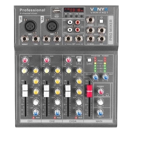 Multifunktionaler 4-Kanal-Musikmixer, PA-Home-Studio-Karaoke VMM-F401