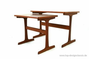 wie neu! Arne W. Iversen Teak Satztische Nesting Table Vintage Bild 3