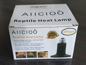 ALLCIOO 2 Stück Keramik Heizstrahler 100 Watt für Reptilien zu verkaufen Bild 1