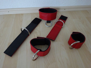Lederbänder (Bonda): Hals-, Hand-,Fuß-Band mit Dekorativem D-Ring. Bild 2