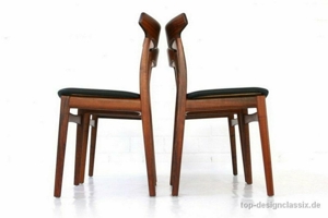 wie neu H. Kjaernulf Bruno Hansen Danish Teak Stuhl Leder Vintage Bild 7