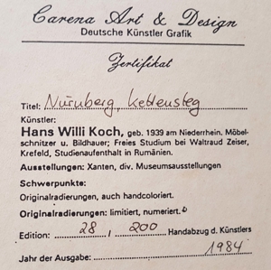 Set Radierung Grafik Nürnberg Altstadt Sebald Burg Franken Original Bild Signiert Limitiert Bild 5