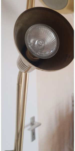 TCM LED Stehleuchte Stehlampe Deckenfluter Spock goldfarben 180cm Lesearm Bild 3