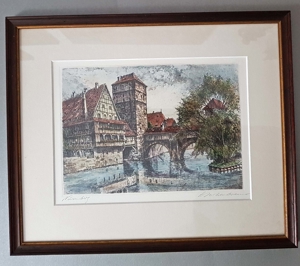 2x Nürnberg Altstadt Burg Grafik Stiche Edeldruck Bild Kunst Rahmen Franken Kunst Bild 4