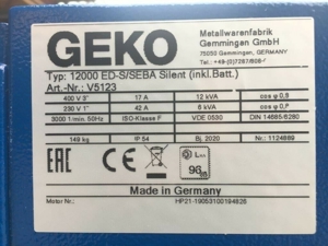 Geko Stromerzeuger 12000 - Neuwertig! Bild 5