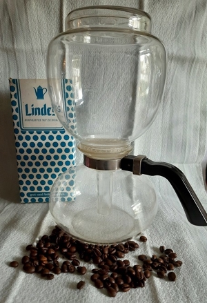 Alter, original Sintrax Glas Kaffee   Teebereiter -ein echter Vintage Designerklassiker