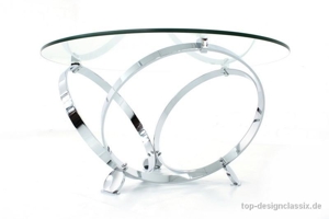 fast neu! Knut Hesterberg Space-Age Chrom Couchtisch Glastisch Bild 3