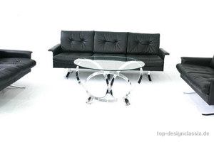 fast neu! Knut Hesterberg Space-Age Chrom Couchtisch Glastisch Bild 2