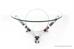 fast neu! Knut Hesterberg Space-Age Chrom Couchtisch Glastisch Bild 4