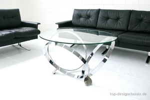 fast neu! Knut Hesterberg Space-Age Chrom Couchtisch Glastisch Bild 6