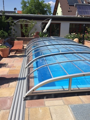 Poolüberdachung Elegant 7,58 m ELOX Cover clear Abdeckung Ausverkauf