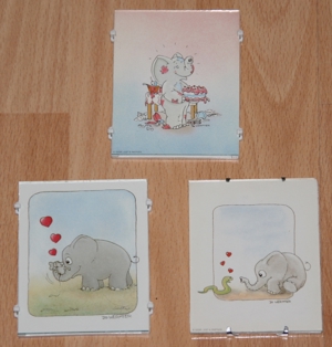 Kleine Bilder - 8 x 6,5 cm - Elefant - Herz - Kinderzimmer Bild 4