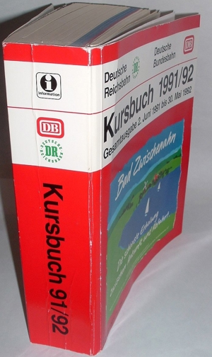 Erstes gemeinsames Kursbuches nach der Wiedervereinigung von BRD und DDR. no PayPal