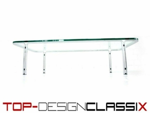 wie neu! XXL Horst Bruening Chrom Glas Tisch Couchtisch Kill Int.
