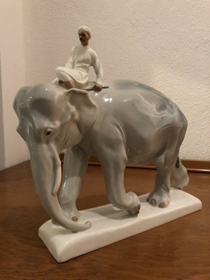 MEISSEN Jugendstil - Elefant mit Inder - Paul Walther 1906 Bild 4