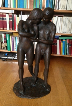 Kurt Moser (1926 - 1982) - Bronze-Skulptur - Nackter Knabe und nacktes Mädchen Bild 1