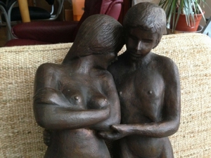 Kurt Moser (1926 - 1982) - Bronze-Skulptur - Nackter Knabe und nacktes Mädchen Bild 10