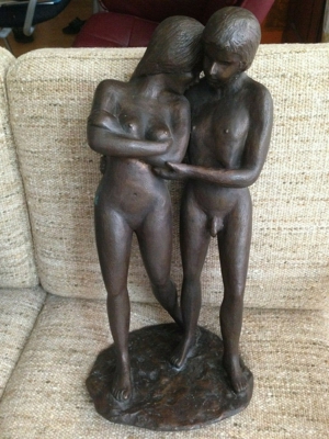 Kurt Moser (1926 - 1982) - Bronze-Skulptur - Nackter Knabe und nacktes Mädchen Bild 12