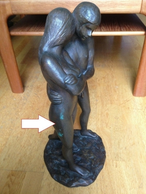 Kurt Moser (1926 - 1982) - Bronze-Skulptur - Nackter Knabe und nacktes Mädchen Bild 4
