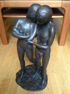 Kurt Moser (1926 - 1982) - Bronze-Skulptur - Nackter Knabe und nacktes Mädchen Bild 11